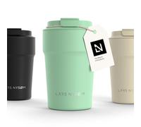 LARS NYSØM Coffee Cup Travel Mug 380ml - Coffee Travel Mug Leakproof Lid | 4h Hot & 8h Cold - Reusable Coffee Travel Mugs for Hot Drinks - Stainless Steel Thermal Cup with Insulation - Stainless Steel