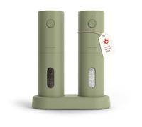 LARS NYSØM Electric Salt and Pepper Grinder Set, USB Rechargeable, Automatic Salt and Pepper Mills, Spice Shakers Refillable with LED Light, Adjustable Coarseness, Ceramic Grinder (Sage Green)