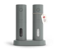 LARS NYSØM Electric Salt and Pepper Grinder Set, USB Rechargeable, Automatic Salt and Pepper Mills, Spice Shakers Refillable with LED Light, Adjustable Coarseness, Ceramic Grinder (Ash Gray)