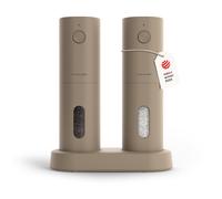 LARS NYSØM Electric Salt and Pepper Grinder Set, USB Rechargeable, Automatic Salt and Pepper Mills, Spice Shakers Refillable with LED Light, Adjustab