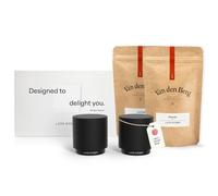 LARS NYSØM Gift Set with Salt and Pepper Shaker & Spices - Mini Designer Salt Shaker & Pepper Shaker with The Finest Alpine Salt and Brazil Pepper in an Attractive Gift Box (Carbon Black)