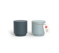 LARS NYSØM Mini Salt and Pepper Shakers Set | Stainless Steel Salt and Pepper Shakers with Modern Minimalist Design, Easy Refill, Small Size (Blue)