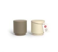 LARS NYSØM Mini Salt and Pepper Shakers Set | Stainless Steel Salt and Pepper Shakers with Modern Minimalist Design, Easy Refill, Small Size (Brown/Beige)
