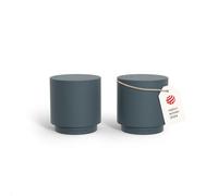 LARS NYSØM Mini Salt and Pepper Shakers Set | Stainless Steel Salt and Pepper Shakers with Modern Minimalist Design, Easy Refill, Small Size (Stone Blue)