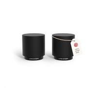 LARS NYSØM Mini Salt and Pepper Shakers Set | Stainless Steel Salt and Pepper Shakers with Modern Minimalist Design, Easy Refill, Small Size (Carbon Black)