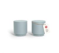 LARS NYSØM Mini Salt and Pepper Shakers Set | Stainless Steel Salt and Pepper Shakers with Modern Minimalist Design, Easy Refill, Small Size (Sky Blue)
