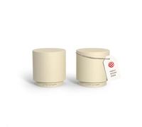 LARS NYSØM Mini Salt and Pepper Shakers Set | Stainless Steel Salt and Pepper Shakers with Modern Minimalist Design, Easy Refill, Small Size (Almond Beige)