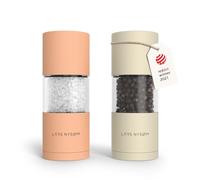 LARS NYSØM Salt and Pepper Grinder Set, Manual Salt and Pepper Mills with Adjustable Ceramic Grinder, Design Spice Shaker Set (Peach/Beige)