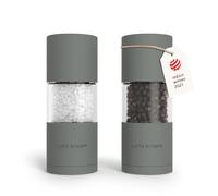 LARS NYSØM Salt and Pepper Grinder Set, Manual Salt and Pepper Mills with Adjustable Ceramic Grinder, Design Spice Shaker Set (Ash Gray)