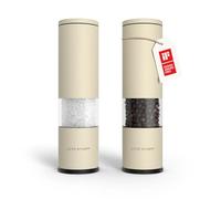 LARS NYSØM Salt and Pepper Grinder Set Manual, Stainless Steel Salt and Pepper Mills with Adjustable Ceramic Grinder I Design Spice Shakers (Almond Beige)