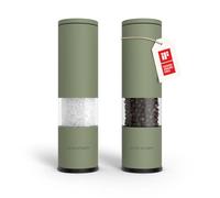 LARS NYSØM Salt and Pepper Grinder Set Manual, Stainless Steel Salt and Pepper Mills with Adjustable Ceramic Grinder I Design Spice Shakers (Sage Green)