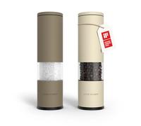 LARS NYSØM Salt and Pepper Grinder Set Manual, Stainless Steel Salt and Pepper Mills with Adjustable Ceramic Grinder I Design Spice Shakers (Brown/Beige)