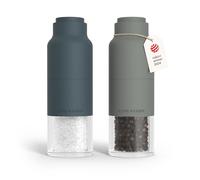 LARS NYSØM Salt and Pepper Grinder Set Stainless Steel with Adjustable Grinder I Bottle Design Spice Mills Set Manual (Blue/Gray)