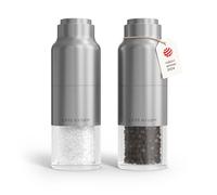 LARS NYSØM Salt and Pepper Grinder Set Stainless Steel with Adjustable Grinder I Bottle Design Spice Mills Set Manual (Stainless Steel)