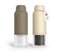 LARS NYSØM Salt and Pepper Grinder Set Stainless Steel with Adjustable Grinder I Bottle Design Spice Mills Set Manual (Brown/Beige)