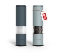 LARS NYSØM Salt and Pepper Mills Set Stainless Steel with Adjustable Ceramic Grinder 2 Pieces I Design Spice Mills Set Manual (Blue)