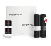 LARS NYSØM Spice Mills & Spices Gift Set - Salt and Pepper Mills Set with 2 Spice cans (Salt, Pepper) - A Great Gift idea Thanks to The Beautiful Gift Box (Carbon Black)