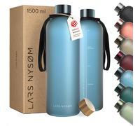 LARS NYSØM Sports Water Bottle 1,5L - Tritan - Leak-proof Drinking Bottle | Ultralight Tritan Sports Flask with 2 Lids Included - Ideal for Sports Office Yoga - Hydracy Water Bottles - Frosted Design