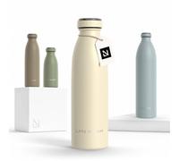 LARS NYSØM Stainless Steel Insulated Water Bottle 350ml, 500ml, 750ml, 1L, 1 5 Liter | Insulated Thermo Flask for Hot and Cold Beverages | Leakproof Drinking Bottle (Almond Beige, 500ml)