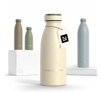 LARS NYSØM Stainless Steel Insulated Water Bottle 350ml, 500ml, 750ml, 1L, 1 5 Liter|nsulated Thermo Flask for Hot and Cold Beverages | Leakproof Drinking Bottle (Almond Beige, 350ml)