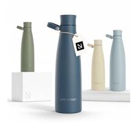 LARS NYSØM Stainless Steel Insulated Water Bottle 750ml, 1L | Insulated Thermo Flask for Hot and Cold Beverages | Leakproof Drinking Bottle (Stone Blue, 750ml)