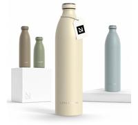 LARS NYSØM Stainless Steel Insulated XL Water Bottle 350ml, 500ml, 750ml, 1L, 1 5 Liter| Insulated Thermo Flask for Hot and Cold Beverages | Leakproof Drinking Bottle (Almond Beige, XL 1500ml)