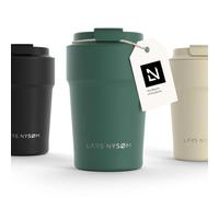 LARS NYSØM Thermo Coffee Mug-to-go 13oz | Travel Mug 0.38 Liter with Insulation | Leak Proof Stainless Steel Thermal Tumbler for Coffee and Tea on The Go (Pine Green, 380ml)