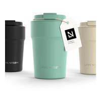 LARS NYSØM Thermo Coffee Mug-to-go 13oz | Travel Mug 0.38 Liter with Insulation | Leak Proof Stainless Steel Thermal Tumbler for Coffee and Tea on The Go (Aqua Turquoise, 380ml)