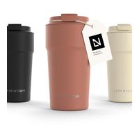 LARS NYSØM Thermo Coffee Mug-to-go 17oz | Travel Mug 0.5 Liter with Insulation | Leak Proof Stainless Steel Thermal Tumbler for Coffee and Tea on The Go (Brick Red, 500ml)
