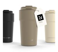 LARS NYSØM Thermo Coffee Mug-to-go 17oz | Travel Mug 0.5 Liter with Insulation | Leak Proof Stainless Steel Thermal Tumbler for Coffee and Tea on The Go (Taupe Brown, 500ml)