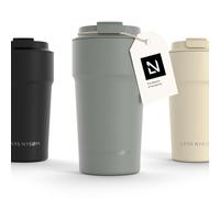 LARS NYSØM Thermo Coffee Mug-to-go 17oz | Travel Mug 0.5 Liter with Insulation | Leak Proof Stainless Steel Thermal Tumbler for Coffee and Tea on The Go (Ash Gray, 500ml)