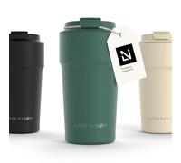 LARS NYSØM Thermo Coffee Mug-to-go 17oz | Travel Mug 0.5 Liter with Insulation | Leak Proof Stainless Steel Thermal Tumbler for Coffee and Tea on The Go (Pine Green, 500ml)