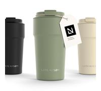 LARS NYSØM Thermo Coffee Mug-to-go 17oz | Travel Mug 0.5 Liter with Insulation | Leak Proof Stainless Steel Thermal Tumbler for Coffee and Tea on The Go (Sage Green, 500ml)