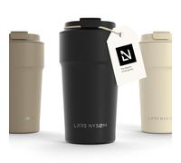 LARS NYSØM Thermo Coffee Mug-to-go 17oz | Travel Mug 0.5 Liter with Insulation | Leak Proof Stainless Steel Thermal Tumbler for Coffee and Tea on the Go (Carbon Black, 500ml)
