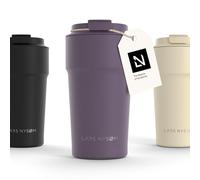 LARS NYSØM Thermo Coffee Mug-to-go 17oz | Travel Mug 0.5 Liter with Insulation | Leak Proof Stainless Steel Thermal Tumbler for Coffee and Tea on The Go (Deep Purple, 500ml)