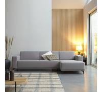 Lars - Right-hand corner sofa in taupe grey fabric, 300 x 150 cm, seats 5 Grey