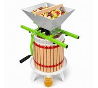 LARS360 12L Apple Cider Press & 7L Fruit Crusher, Juice Wine Making Set | 7L Hand-Crank Fruit Mill for Apples, Pears and Grapes, with Stainless Steel Hopper and Juice Extractor for Home Brewing.