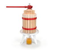 LARS360 6L Manual Fruit Press, Apple Cider Press with Oak Basket | Juice extractor with screw mechanism and cast iron handle for grapes, pears, berries, wine making and home brewing.