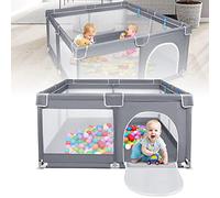 LARS360 Baby Playpen Barrier 127 x 127 cm Activity Centre Net Playpen Tent with Non-Slip Base Portable Crawling Gate Safety Playground