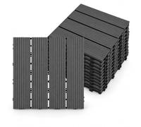 LARS360 WPC Composite Decking Tiles 30x30cm, 11 Pack Interlocking Tile | Covers 1m² Wood-Effect Finish Outdoor Flooring, Anti-Slip Grooves, Fast Drainage & Tool-Free Click Fit for Patio & Garden
