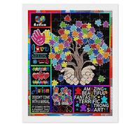 LARSD 5D Diamond Painting Kits Autism Awareness DIY Paint by Number Knit for Beginners Full Drill Round Diamond Art Kits Diamond Pictures Crafts for Home Office Bar