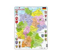 Larsen A11 Germany Political Map Jigsaw Puzzle | 70 Pieces | Fun & Educational for Kids & Adults Made in Norway