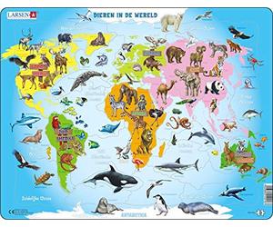 Larsen A34 Animals of the World, Dutch Edition, 28 Piece Boxless Tray & Frame Jigsaw Puzzle