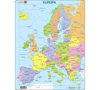 Larsen A8 Europe Political Map for Younger Children, Dutch Edition, 37 Piece Boxless Tray & Frame Jigsaw Puzzle
