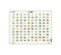 Larsen AR10 Learn to Count Puzzle for Kids Ages 4+ - Numbers 1-100, 100-Piece Educational Jigsaw, Early Learning - Boxless, Tray Included