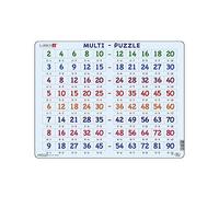 Larsen AR17 Multiplication Puzzle - 80 Pieces - Educational Math Puzzle for Kids 7+ - Learn Times Tables 2-9, Quiz Style, Tray & Frame