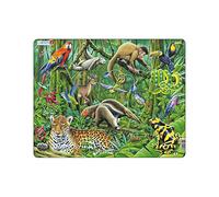 Larsen FH10 The Lush South American Rainforest Jigsaw Puzzle for Children - 70 Pieces | Educational and Fun |Puzzles for Ages 6 and Up Boxless Tray & Frame Included | Made in Norway