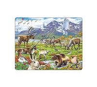 Larsen FH14 Flora and Fauna of the Arctic Tundra Jigsaw Puzzle for Children Ages 4 and Up - 50 Pieces | Educational & Fun Puzzle Boxless Tray & Frame Included