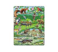 Larsen FH15 A Summer Day in a Nordic Forest Jigsaw Puzzle for Children Ages 4 and Up - 45 Pieces |Educational & Fun Puzzle for Boys & Girls | Boxless Tray & Frame Included