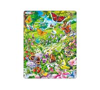 Larsen FH28 Butterflies in a Flower Field - 42-Piece Nature-Themed Jigsaw Puzzle for Kids, Educational and Colorful Design